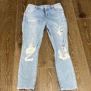 Abercrombie & Fitch Light Blue Distressed Skinny Jeans